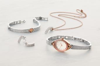 Sekonda ladies rose gold watch & jewellery christmas set on sale